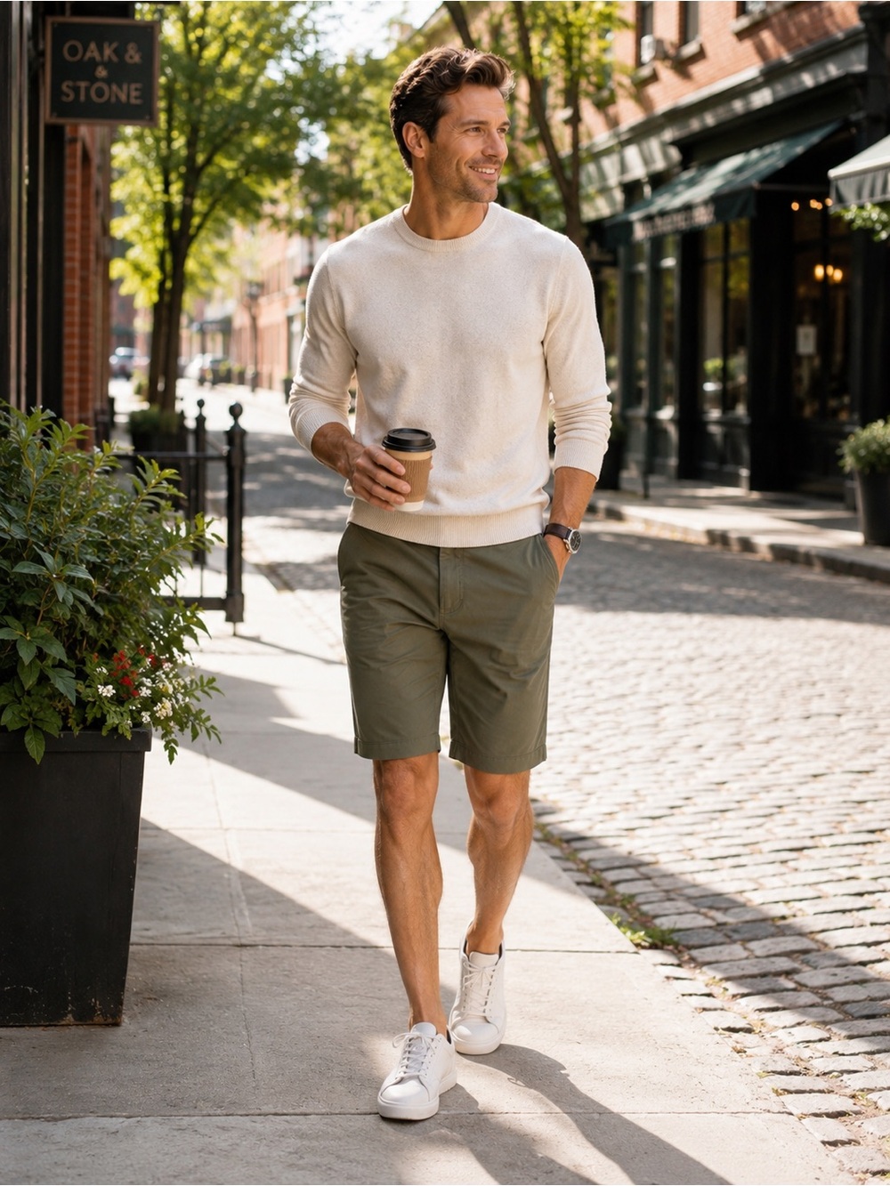 Goodfellow & Co. Men's Olive Green 9” Flat Front Tech Chino Shorts Size 42
